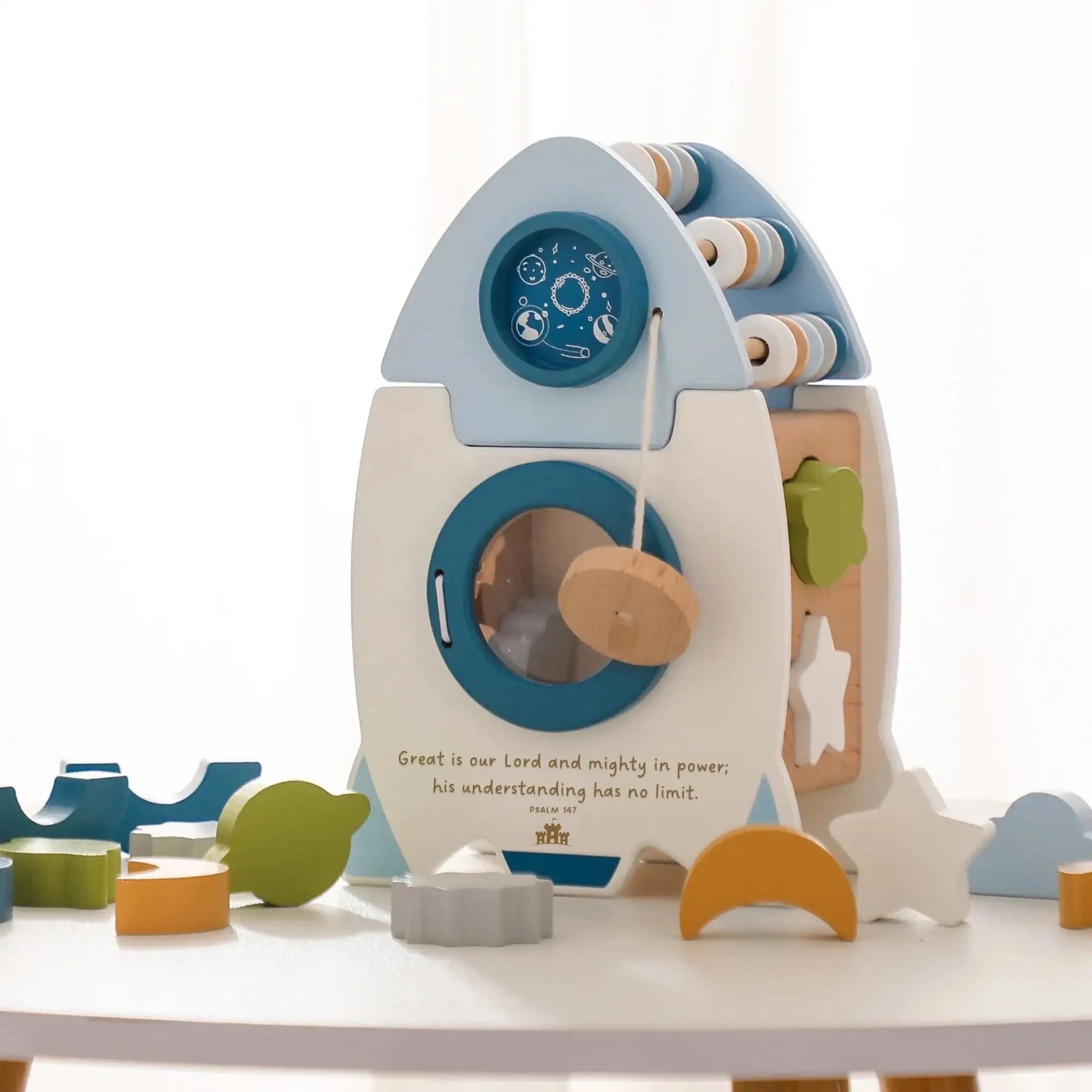 5-in-1 Montessori Rocket Shape Sorter Toy
