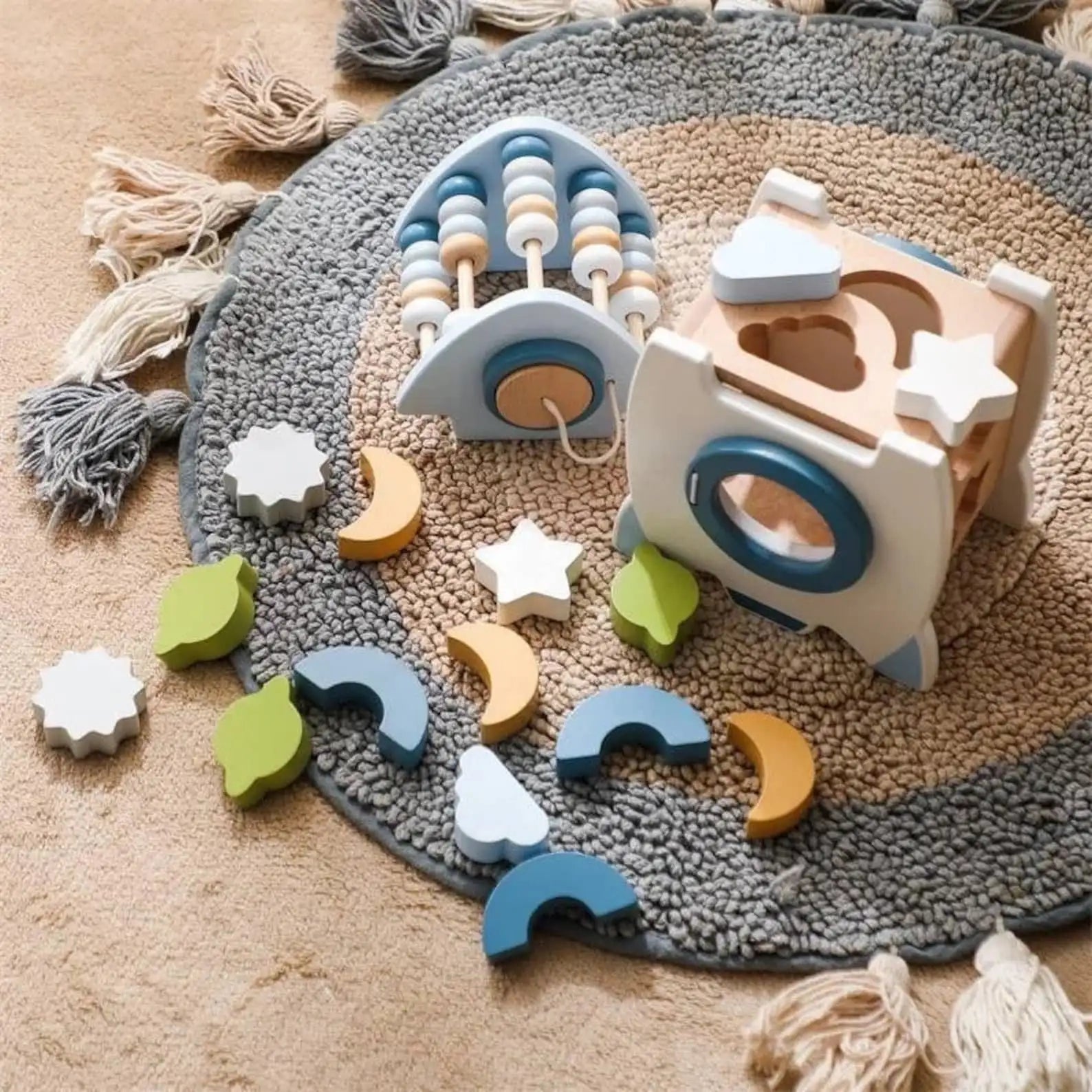 5-in-1 Montessori Rocket Shape Sorter Toy