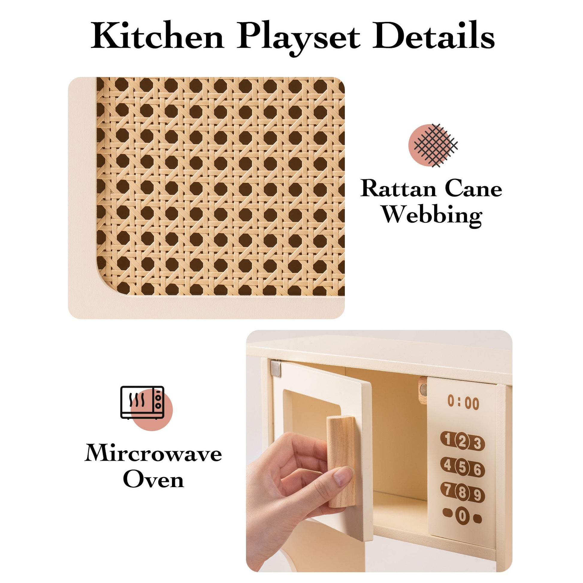 Montessori Mocha Wooden Toy Kitchen