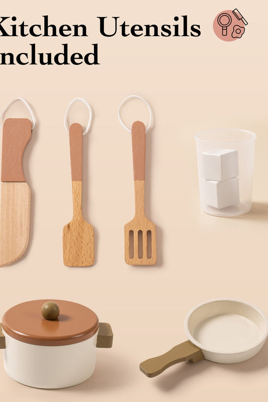 Montessori Mocha Wooden Toy Kitchen