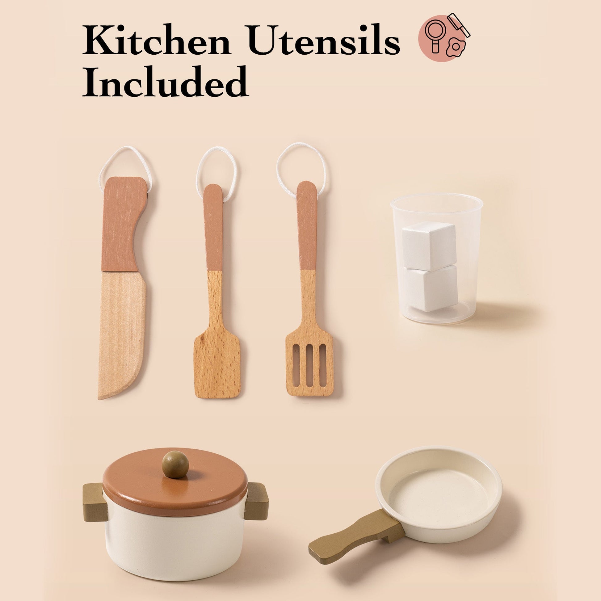 Montessori Mocha Wooden Toy Kitchen