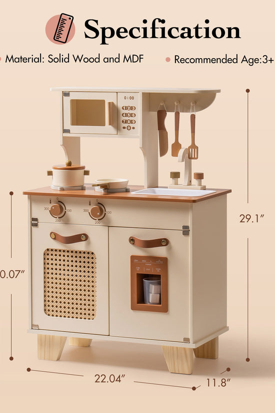 Montessori Mocha Wooden Toy Kitchen