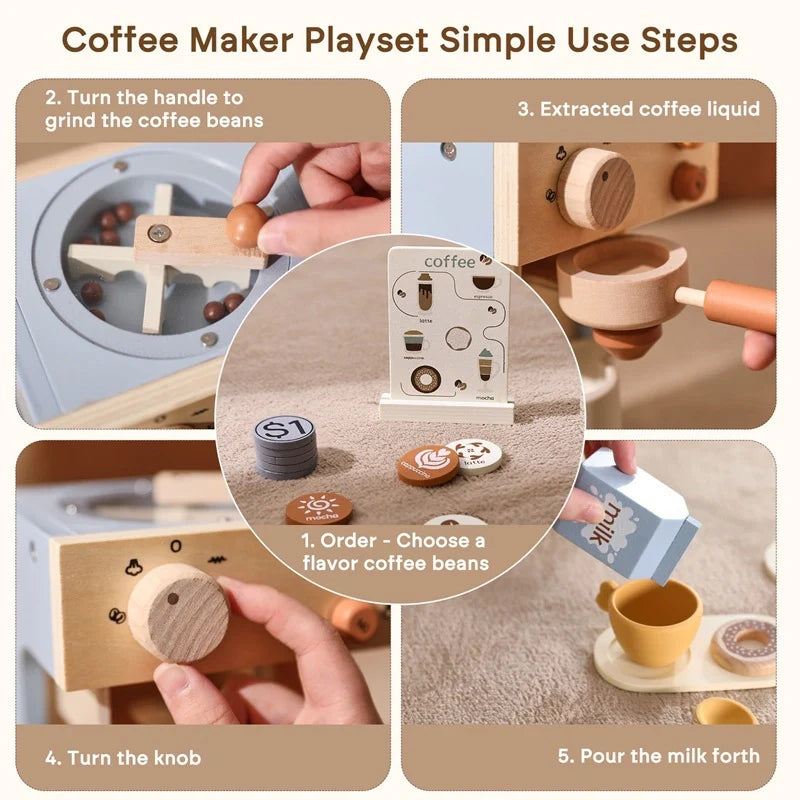 Montessori Wooden Coffee Maker Toy