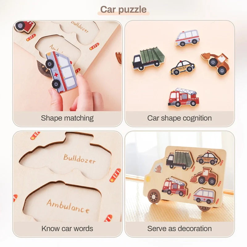 Montessori Wooden Shape Matching Puzzle Board