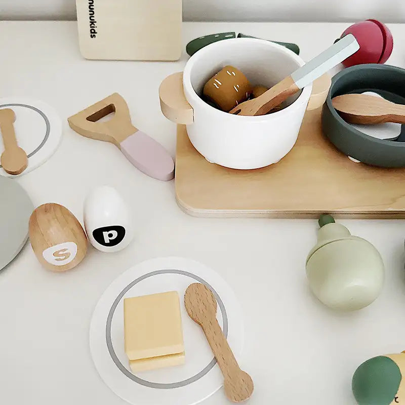 Nordic Wooden Food Cutting Toy Set