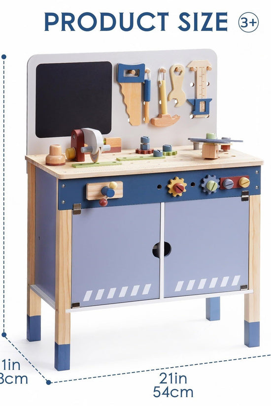 Wooden Toy Workbench for Toddler Boys