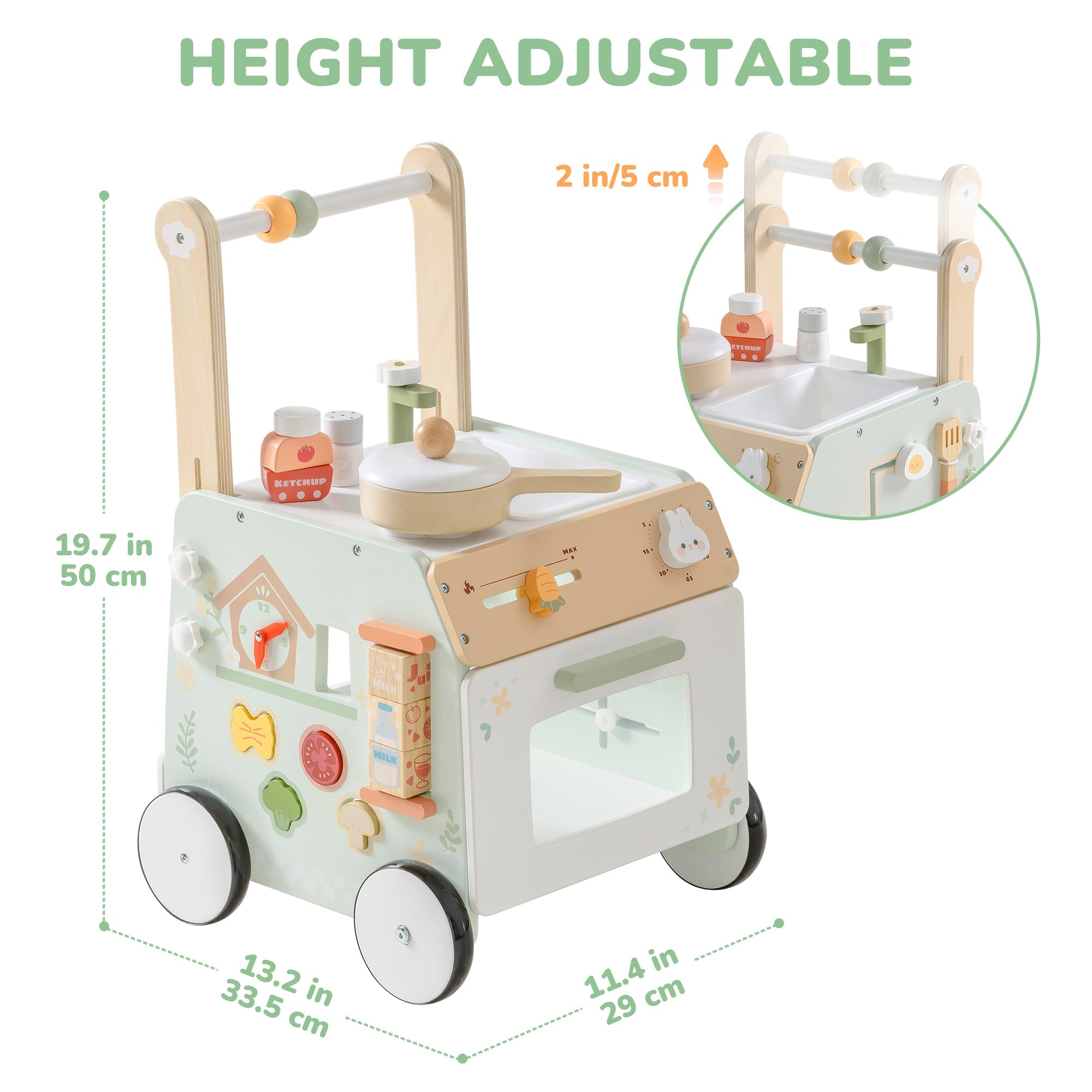 Spring Wooden Baby Walker