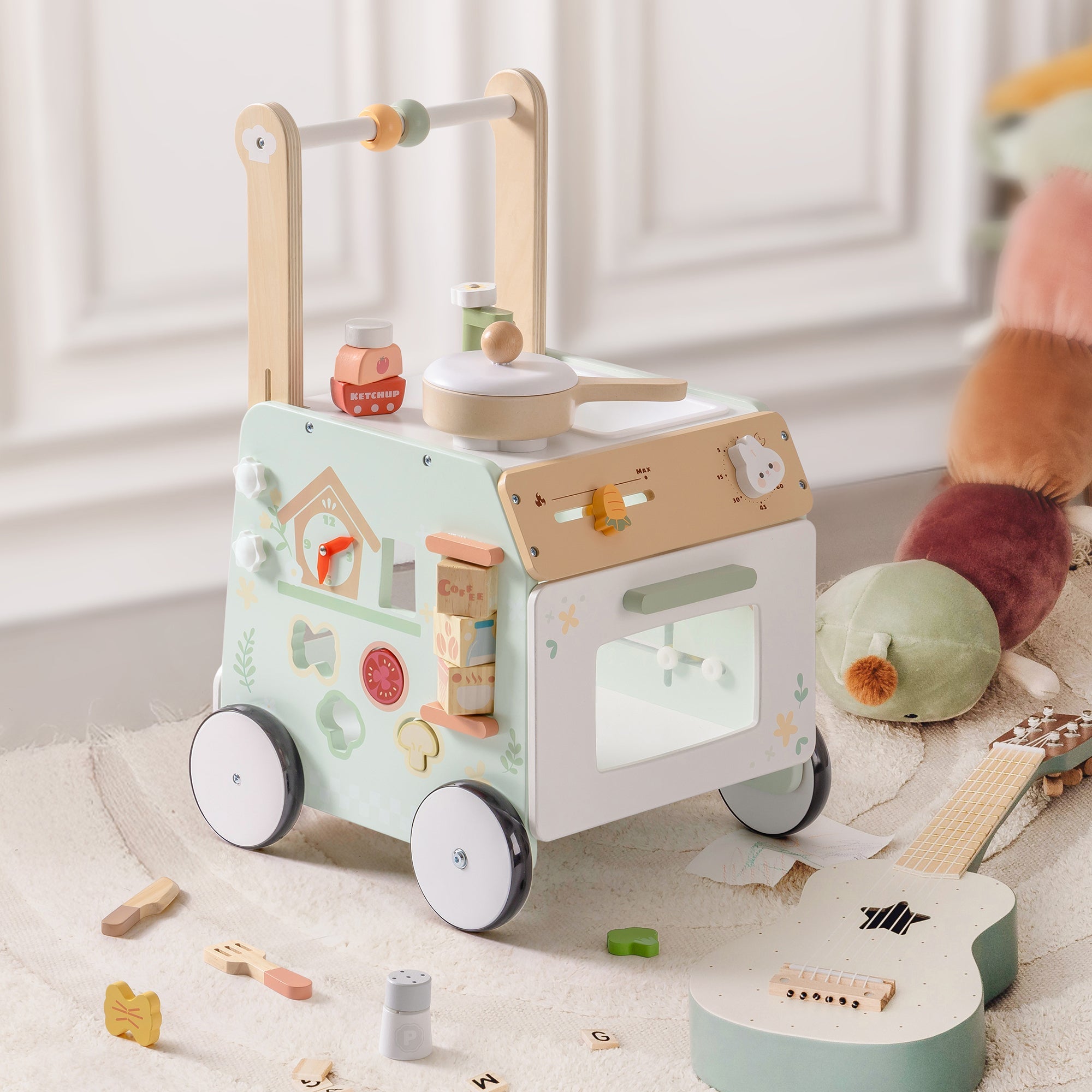 Spring Wooden Baby Walker