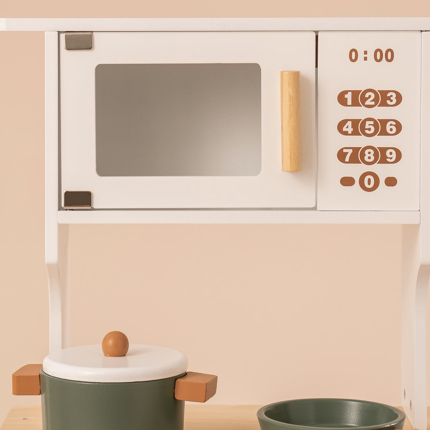 Vintage Green Wooden Toy Kitchen Set