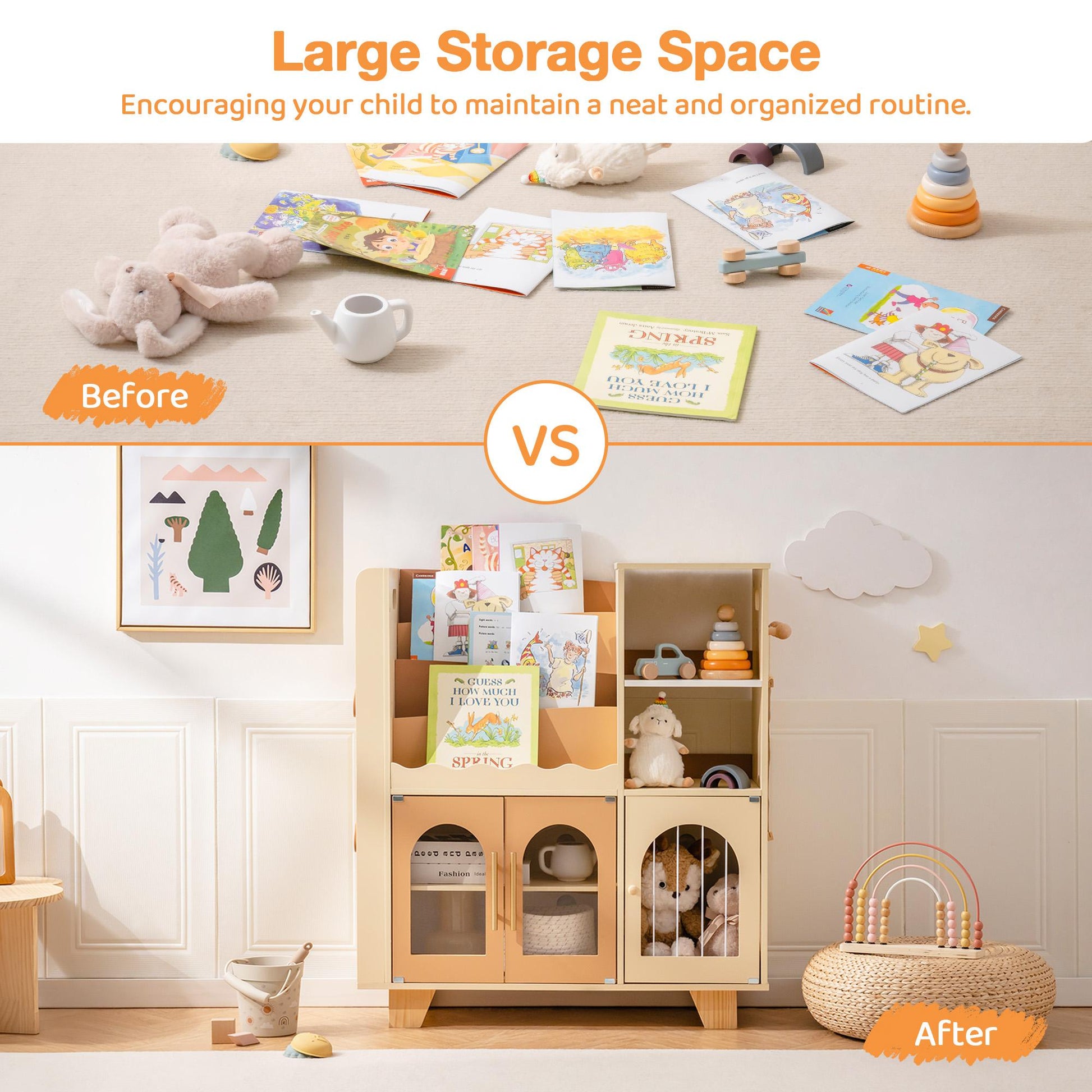 Wooden Children's Bookshelf
