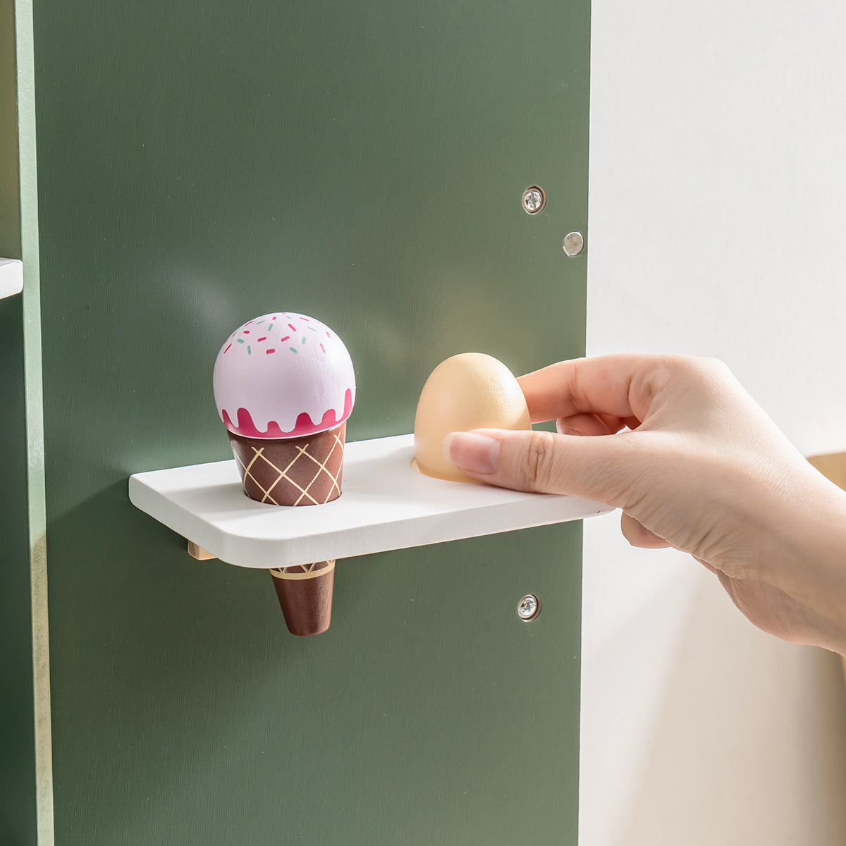 Vintage Wooden Toy Refrigerator
