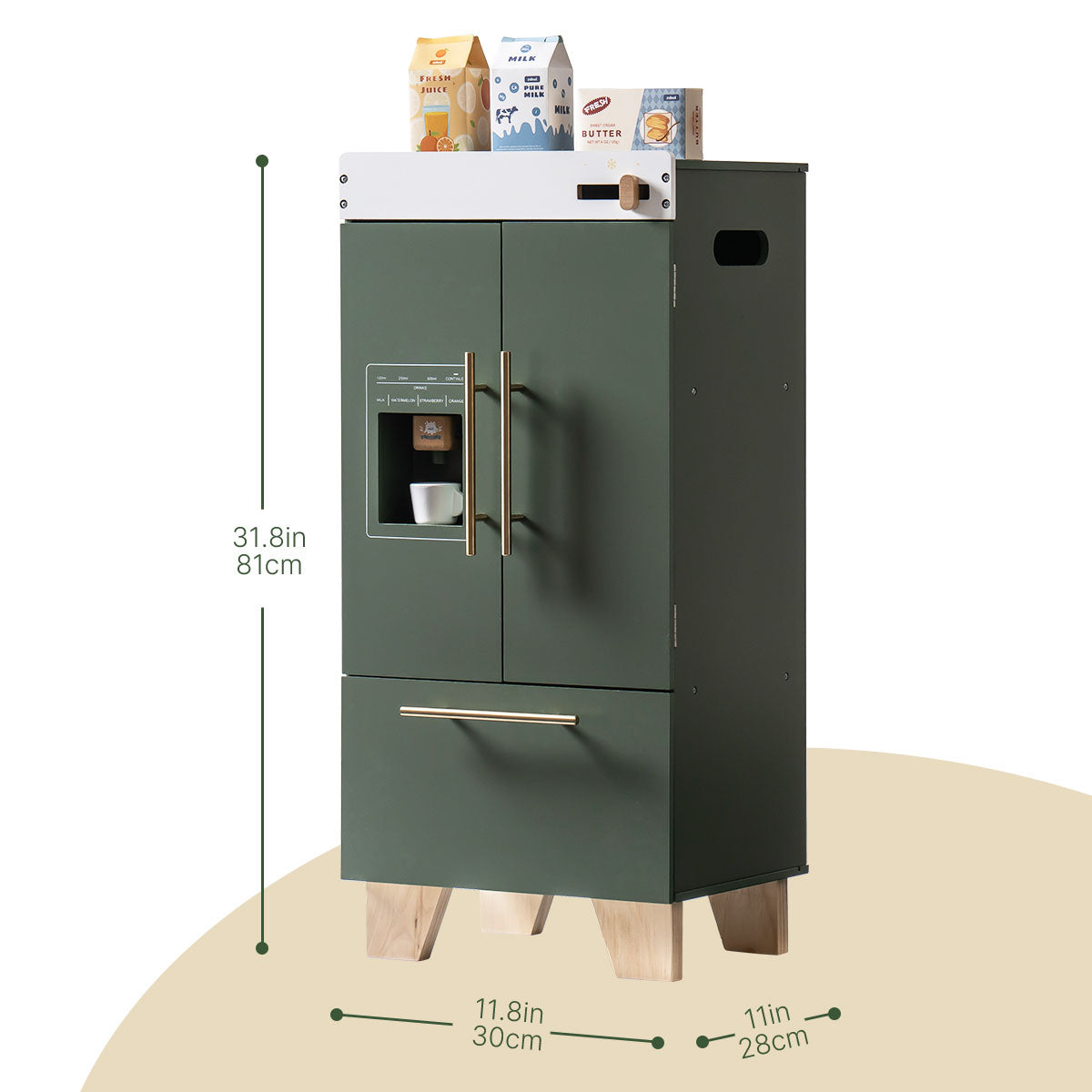 Vintage Wooden Toy Refrigerator