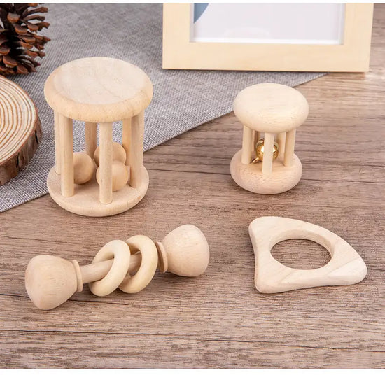 Wooden Baby Rattle Toy Set