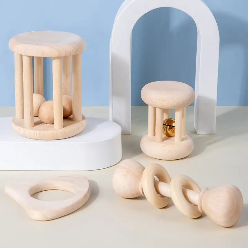 Wooden Baby Rattle Toy Set