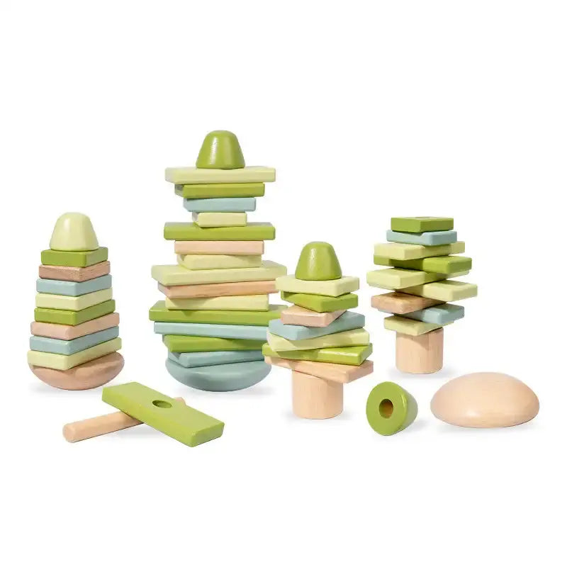 Wooden Building Blocks Set for Toddlers