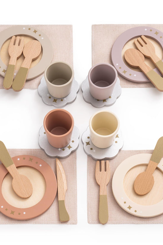 Wooden Dish Set – Play Kitchen Toy for Toddlers