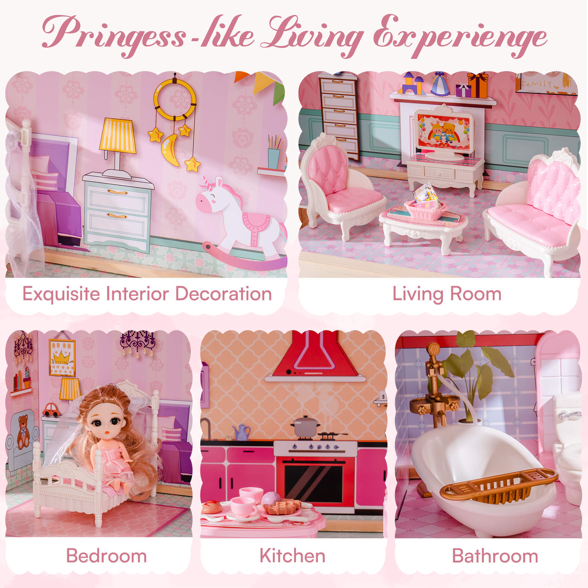 3-Storey Wooden Playhouse for Kids