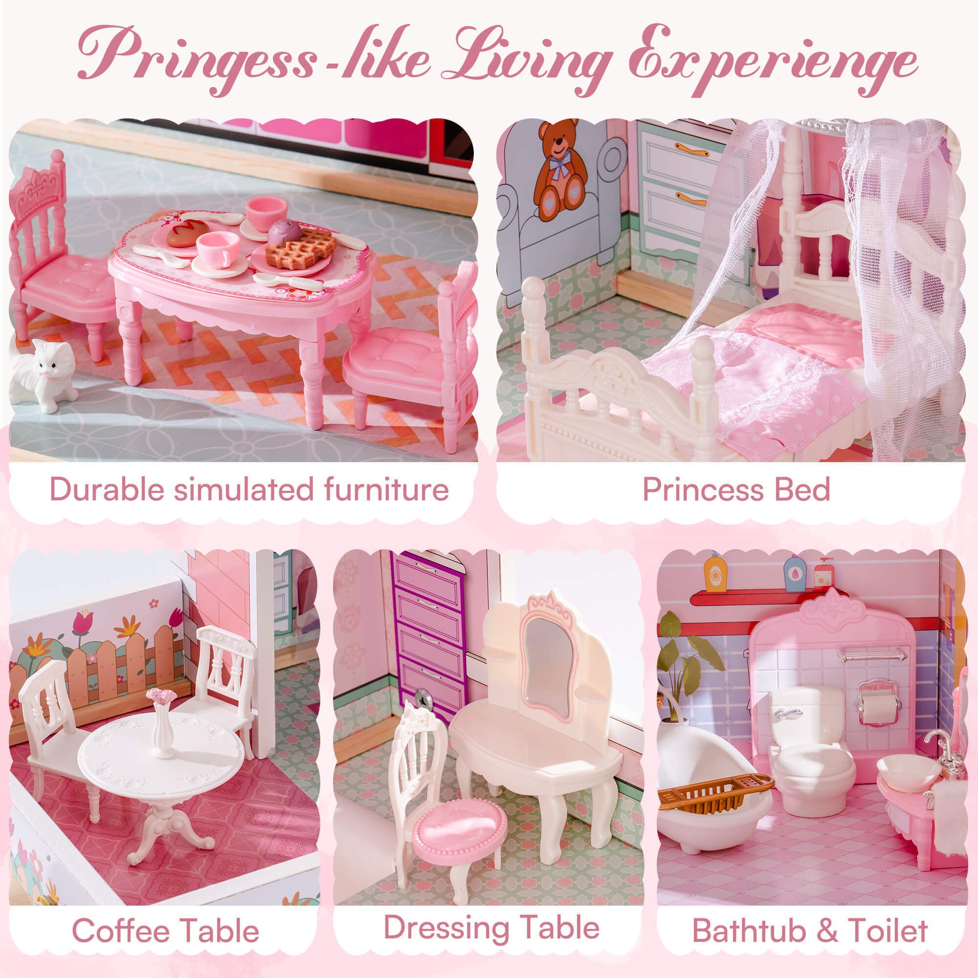 3-Storey Wooden Playhouse for Kids