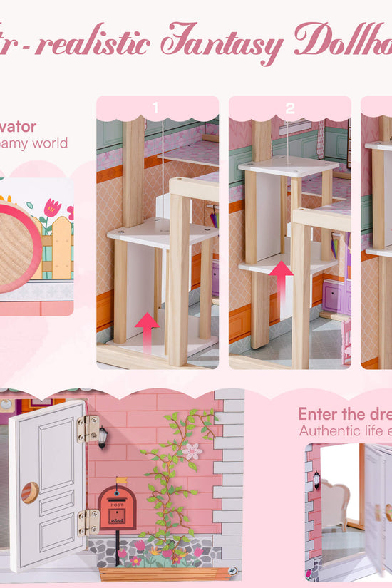 3-Storey Wooden Playhouse for Kids