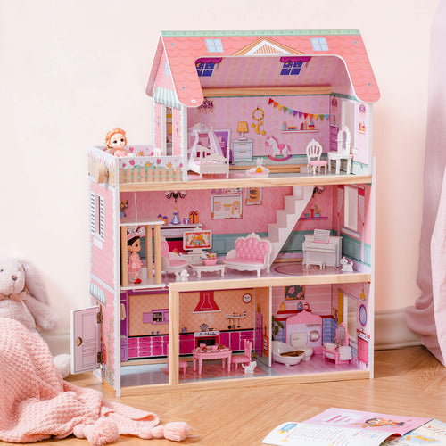 3-Storey Wooden Playhouse for Kids