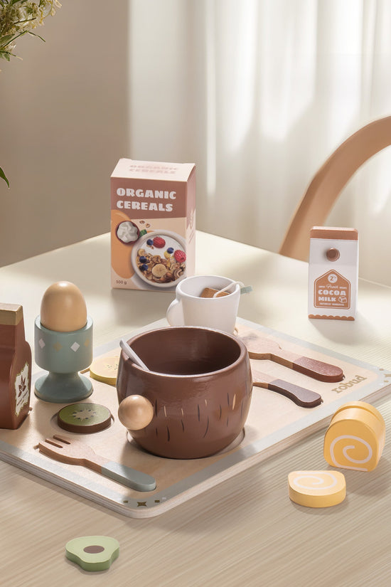Wooden Kids Play Kitchen Set with Cuttable Fruits