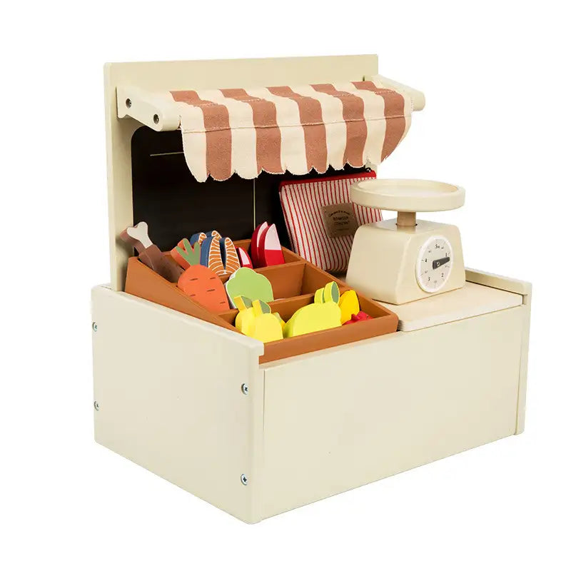Wooden Farmer's Market Play Shop for Kids