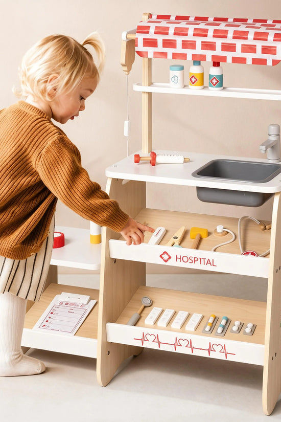 Wooden Medical Clinic Toy Set for Kids