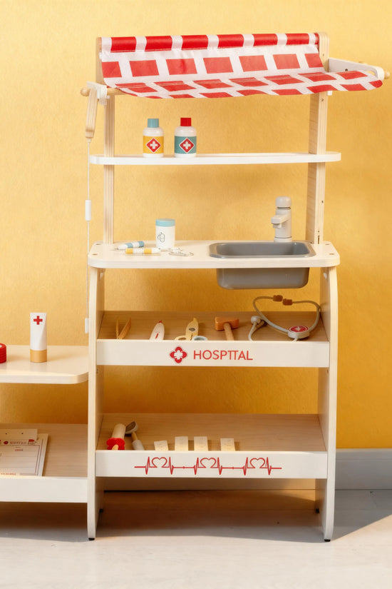 Wooden Medical Clinic Toy Set for Kids