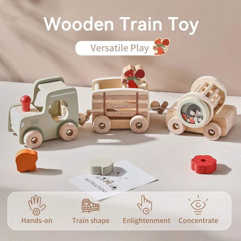Montessori Wooden Train Toy Set
