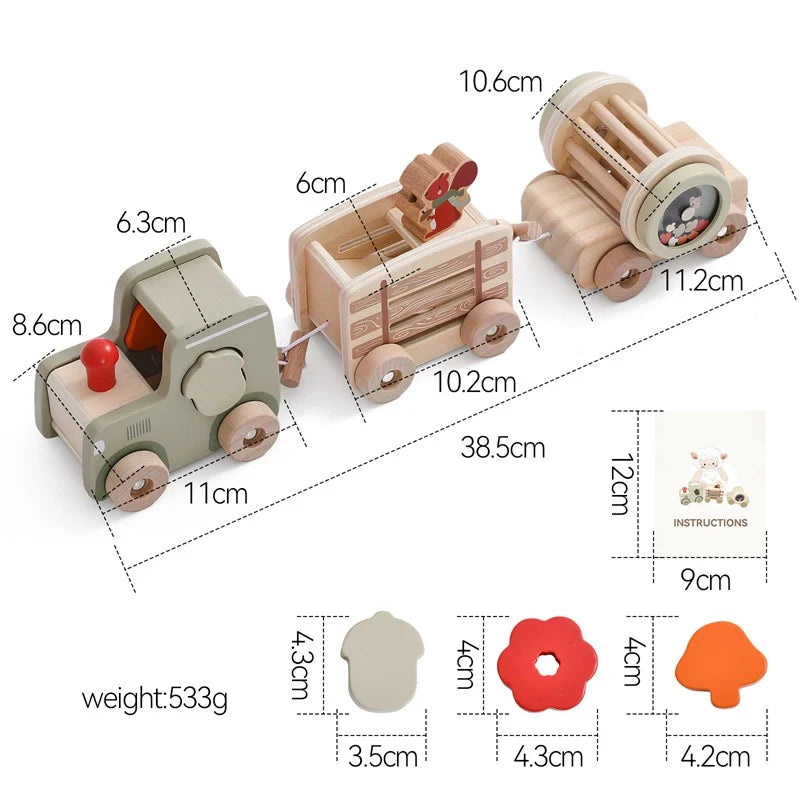 Montessori Wooden Train Toy Set