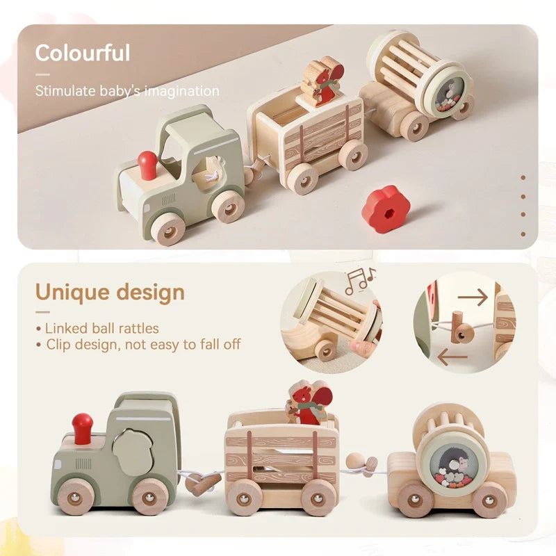 Montessori Wooden Train Toy Set