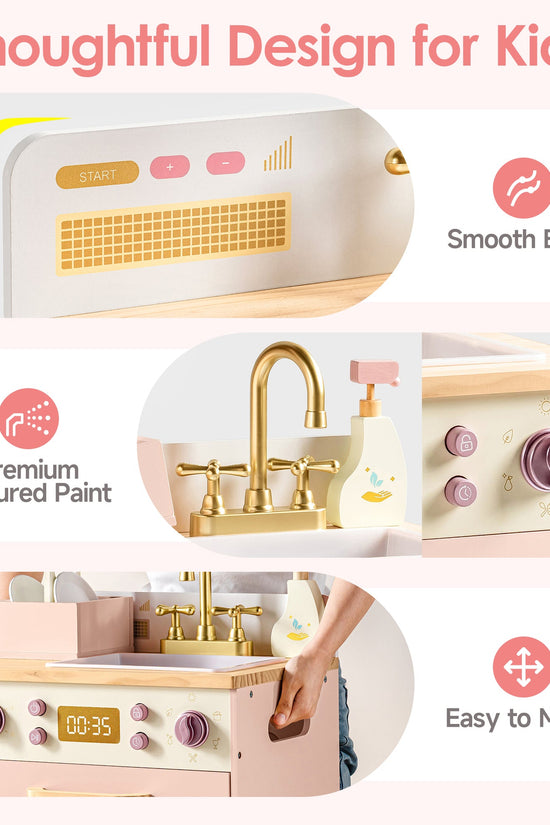 Wooden Pink Dishwasher