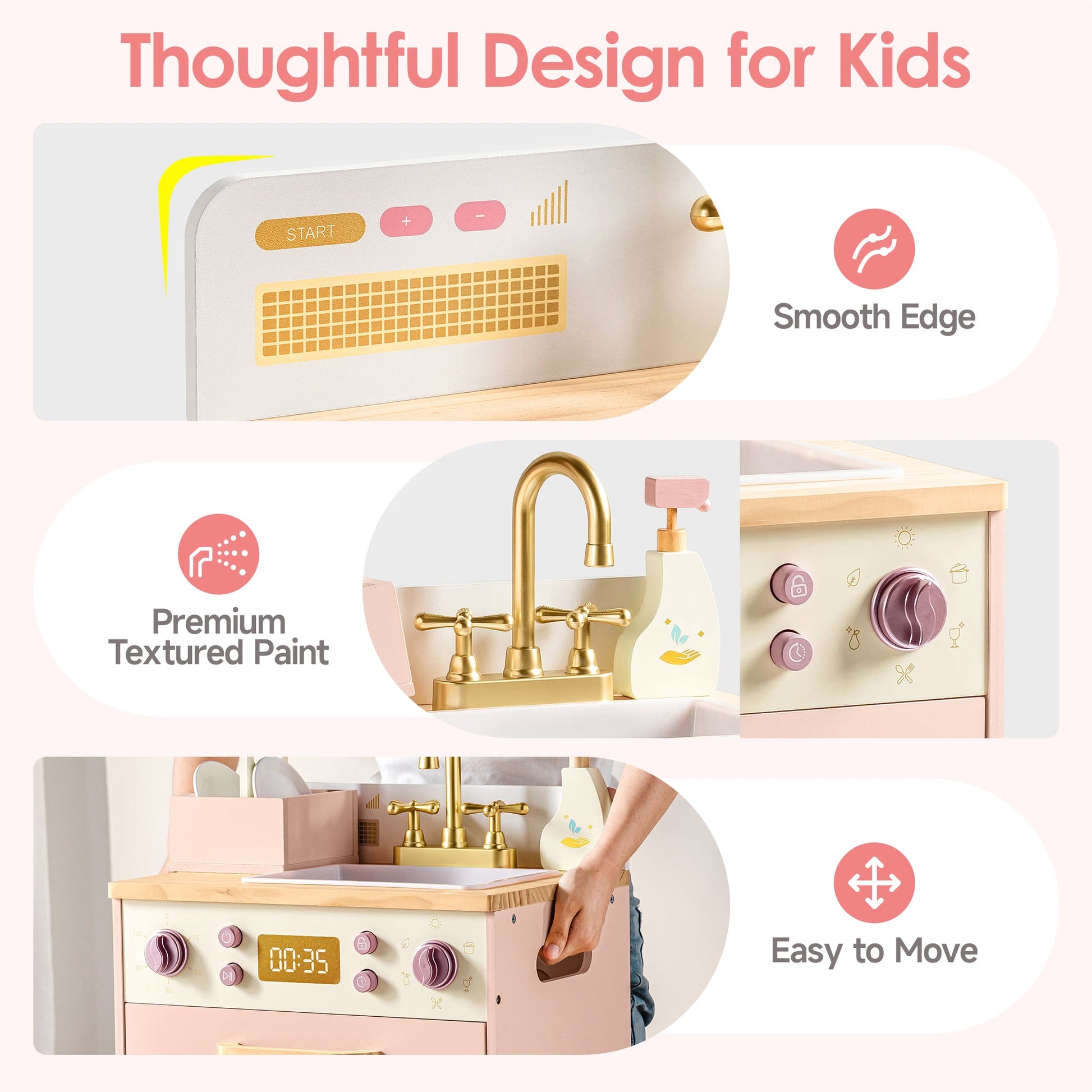 Wooden Pink Dishwasher