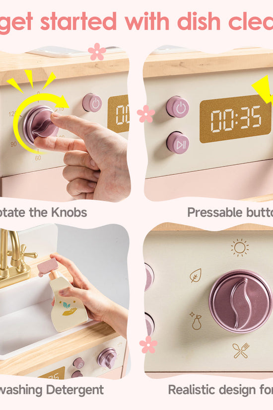 Wooden Pink Dishwasher