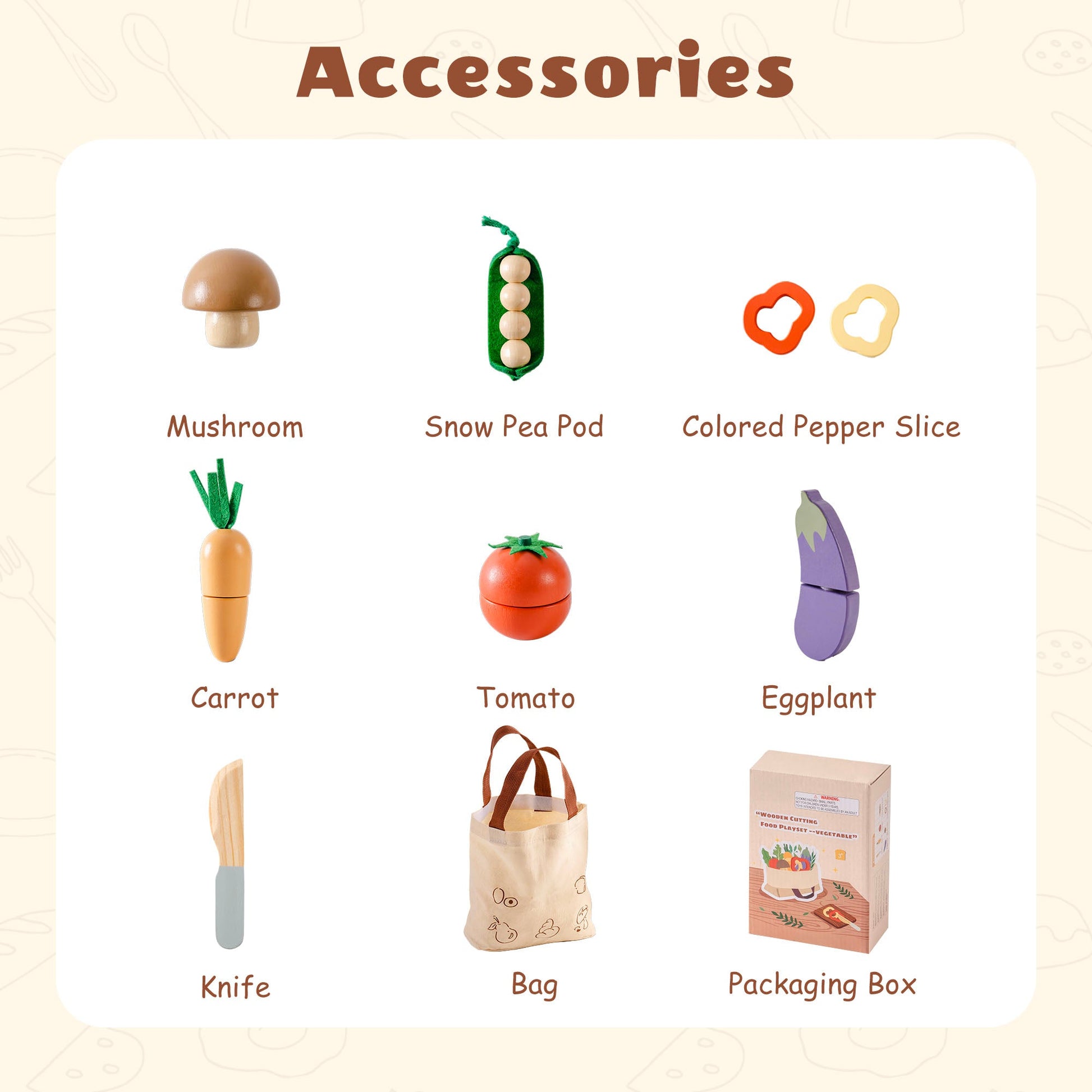 Wooden Play Food Set