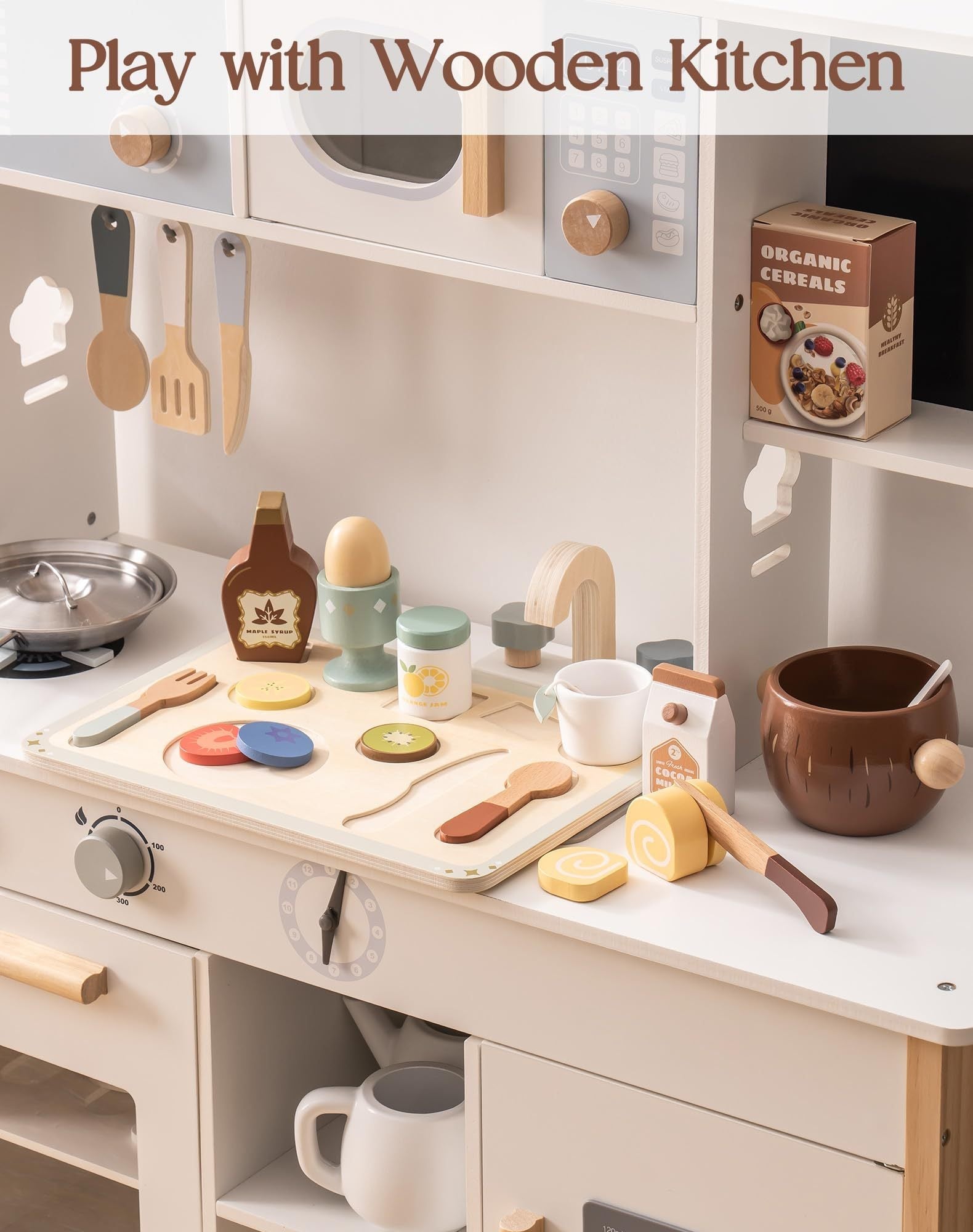 31-Piece Wooden Play Food Set