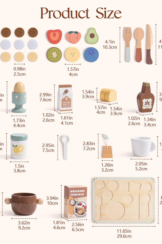 31-Piece Wooden Play Food Set