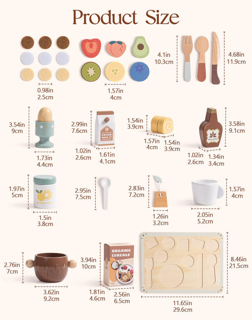 31-Piece Wooden Play Food Set