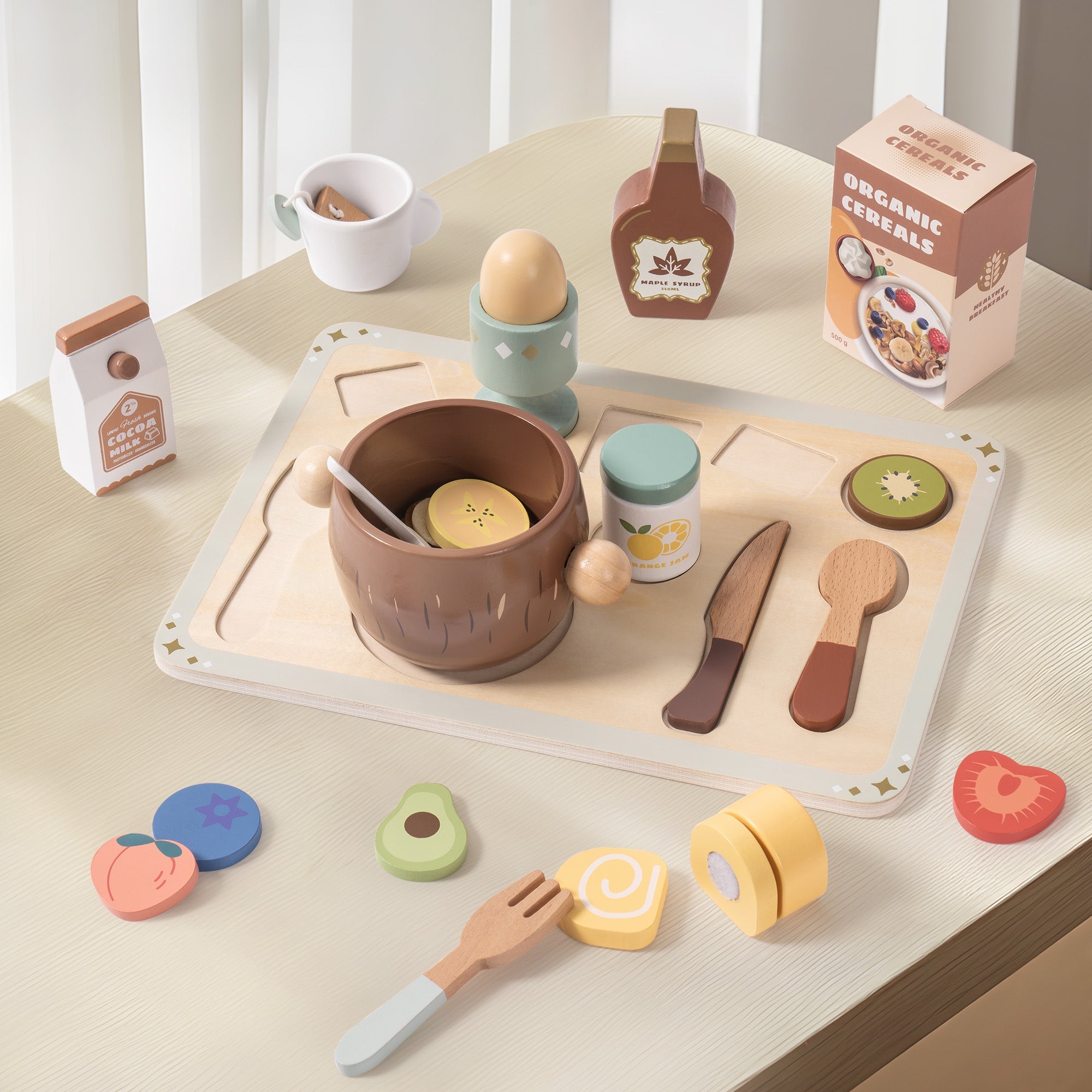 31-Piece Wooden Play Food Set