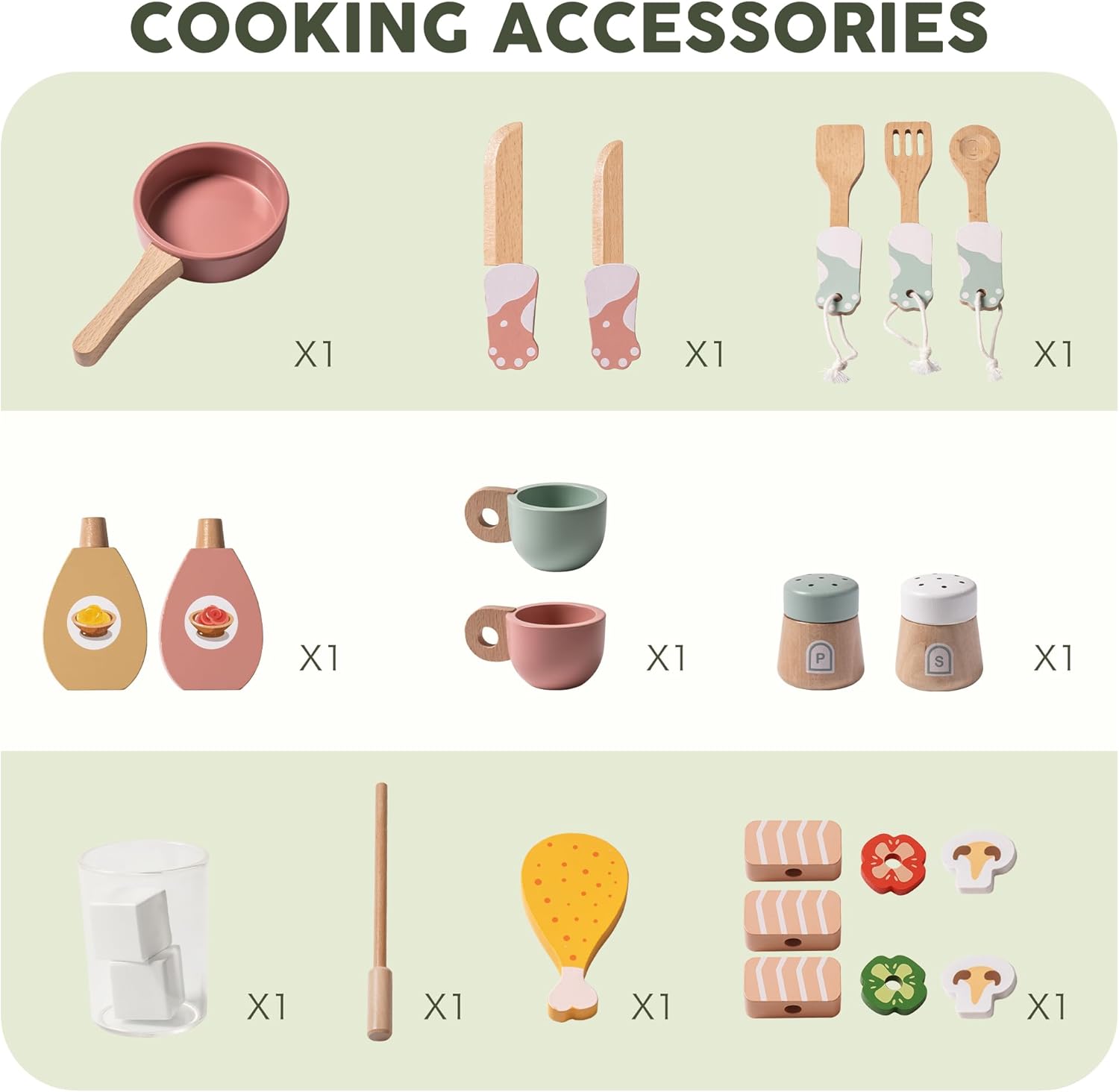 Wooden Play Kitchen Set