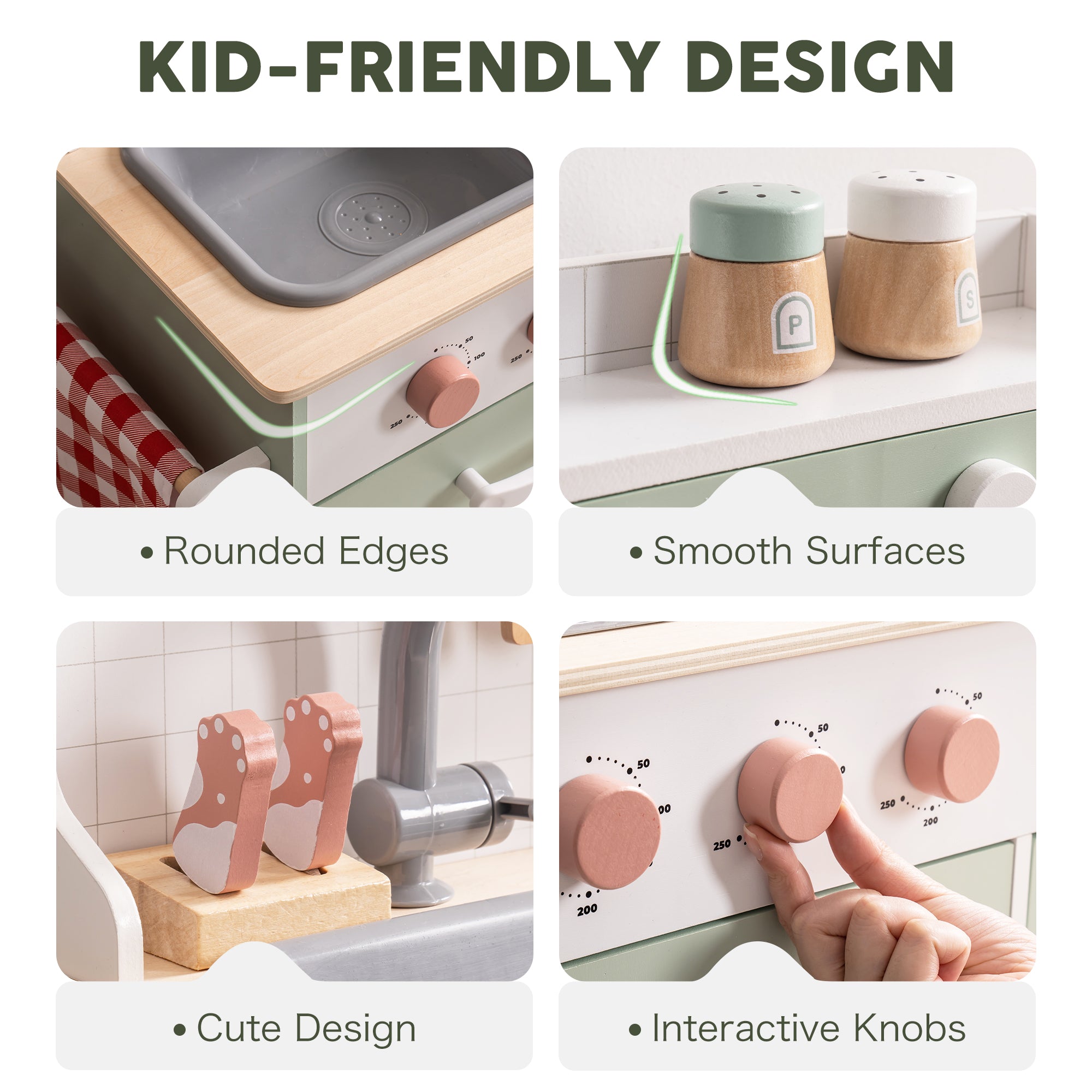 Wooden Play Kitchen Set
