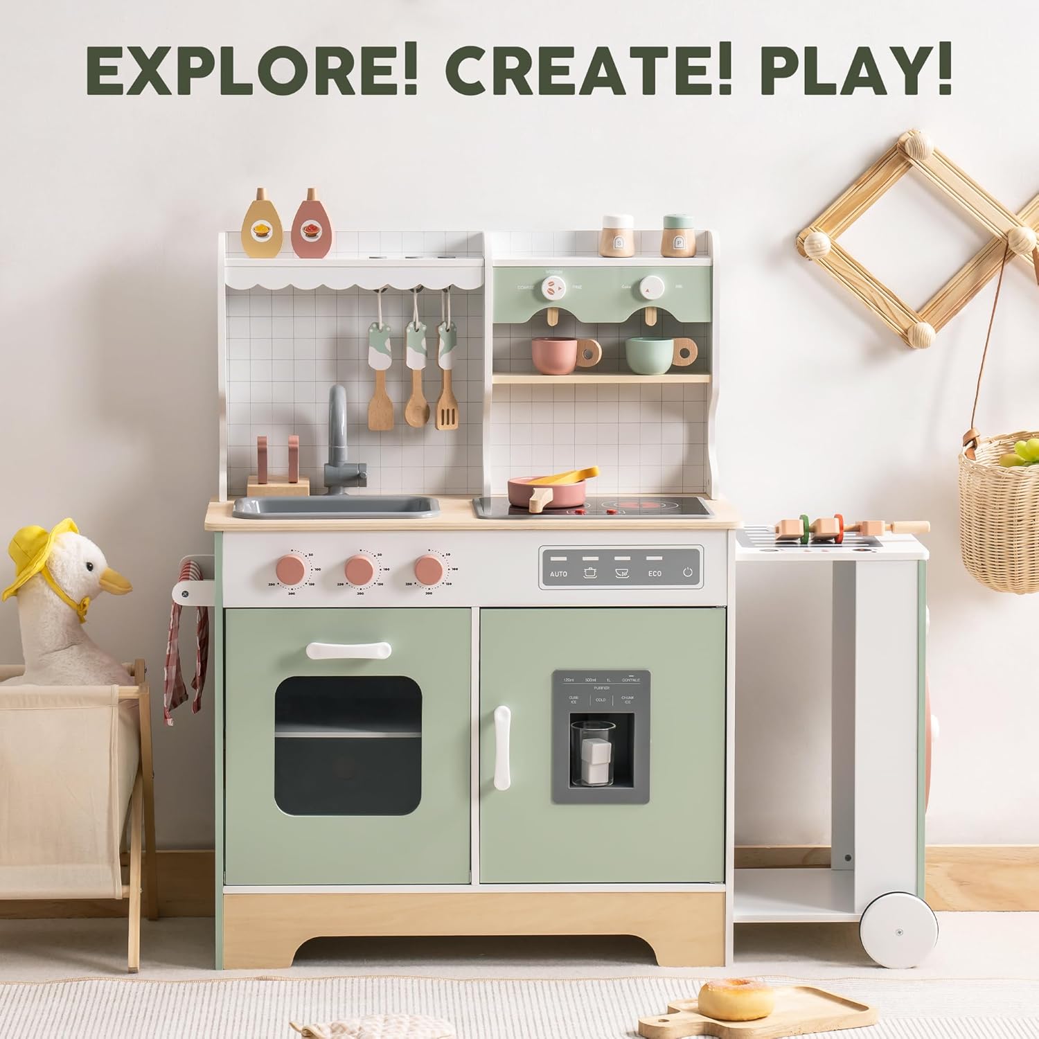 Wooden Play Kitchen Set