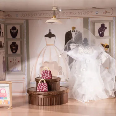 Wooden Shopping Mall Dollhouse for Kids