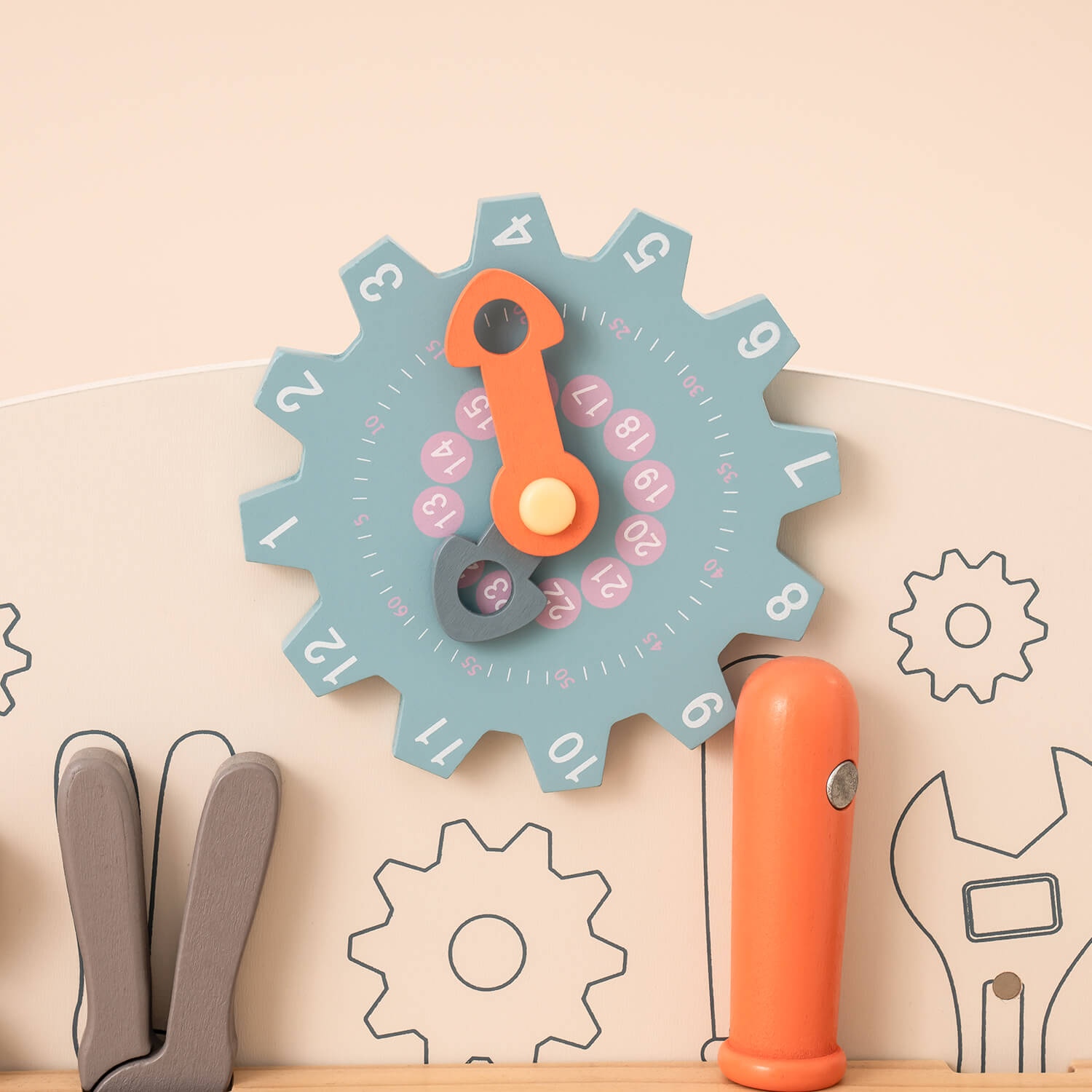 Wooden Toy Workbench Set for Toddler Boys