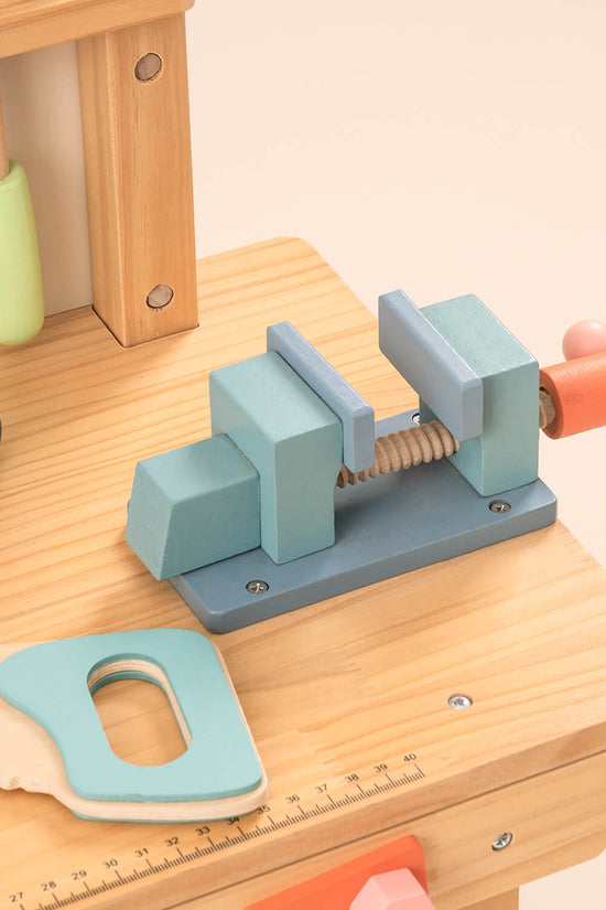 Wooden Toy Workbench Set for Toddler Boys