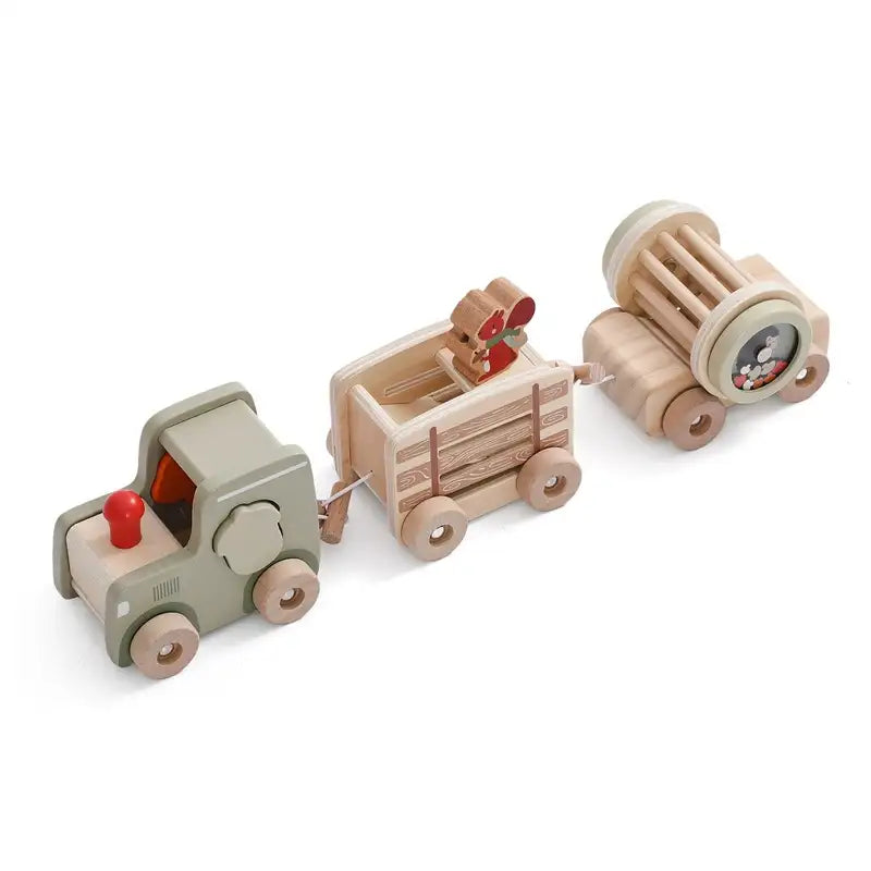 Wooden Train Set for Toddlers